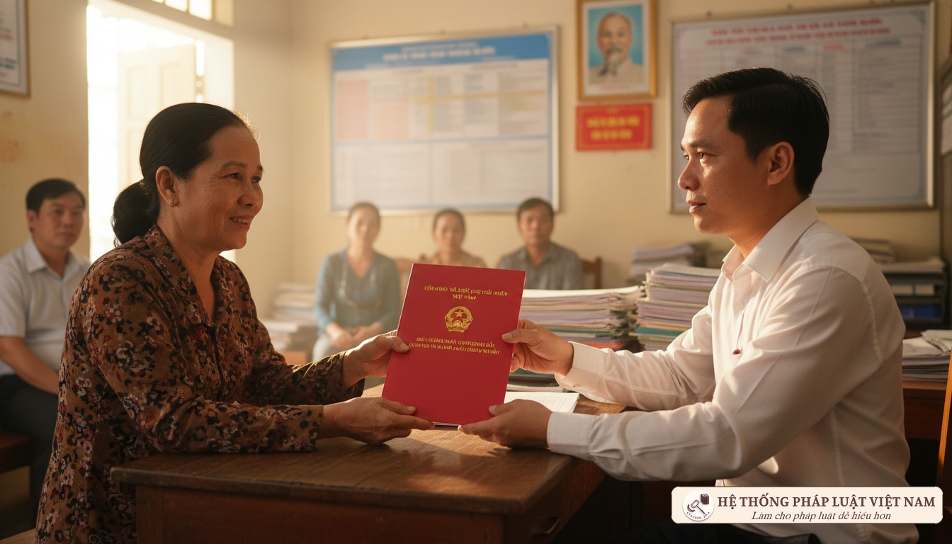 Cấp Sổ đỏ tại UBND xã