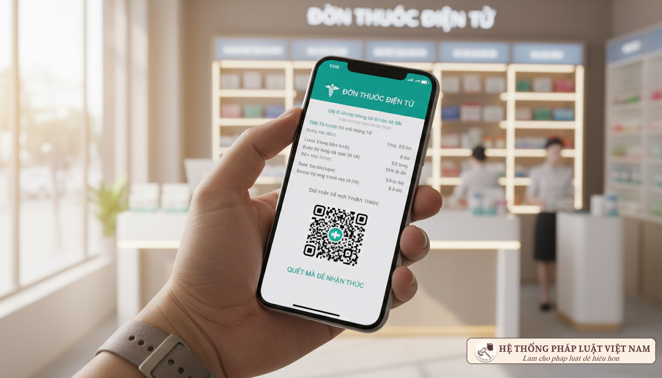 Đơn thuốc điện tử hiển thị trên điện thoại