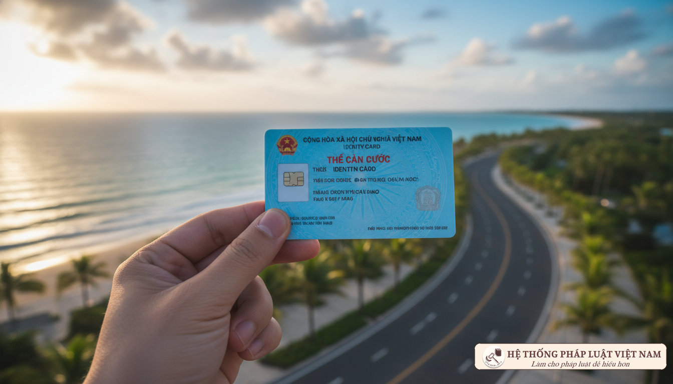 Người dân cầm thẻ Căn cước mới