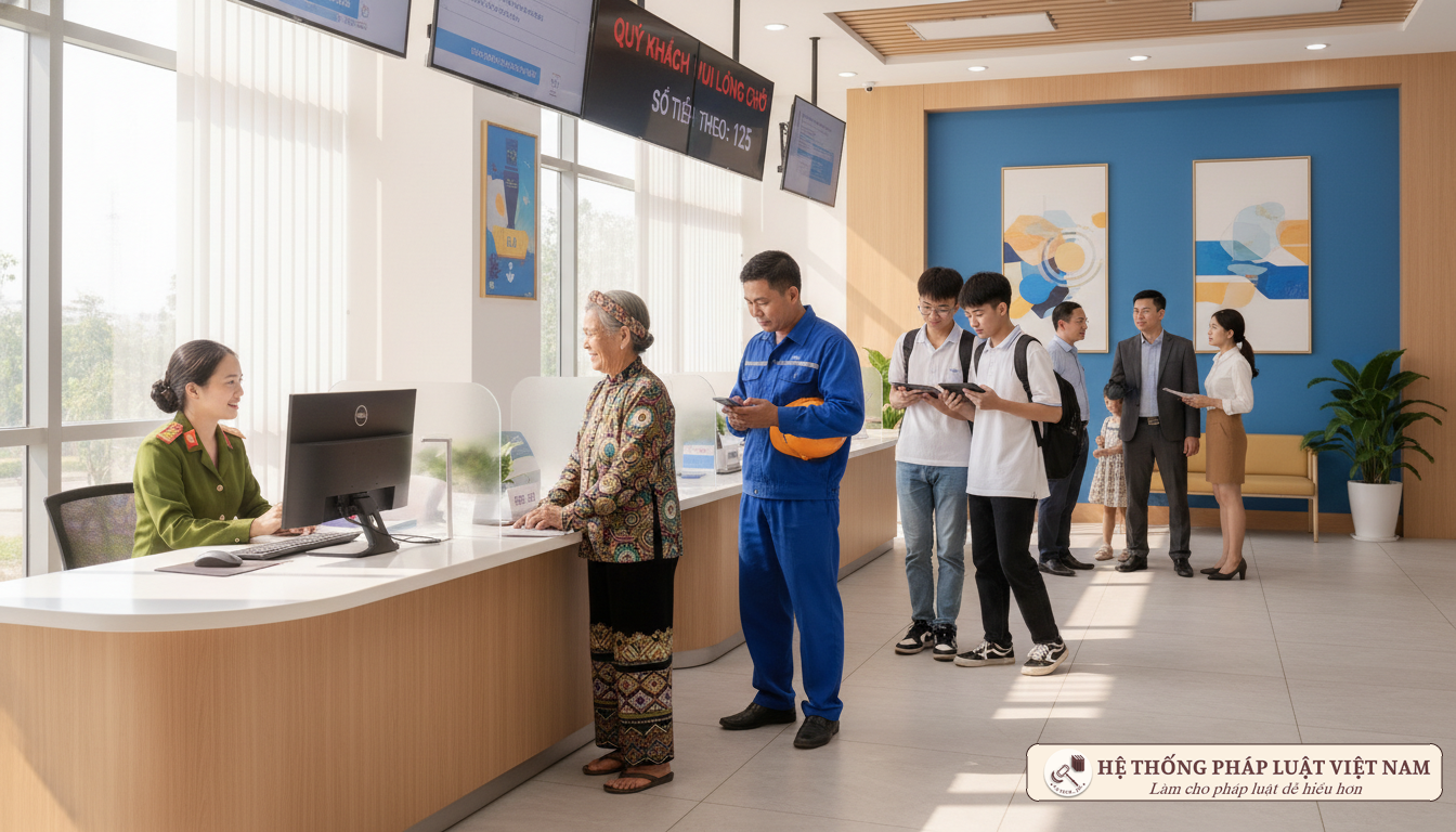 Người dân làm thủ tục bảo hiểm xã hội