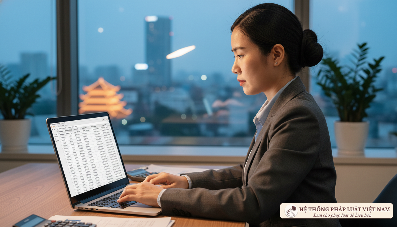 Cán bộ tài chính tính toán kinh phí công đoàn