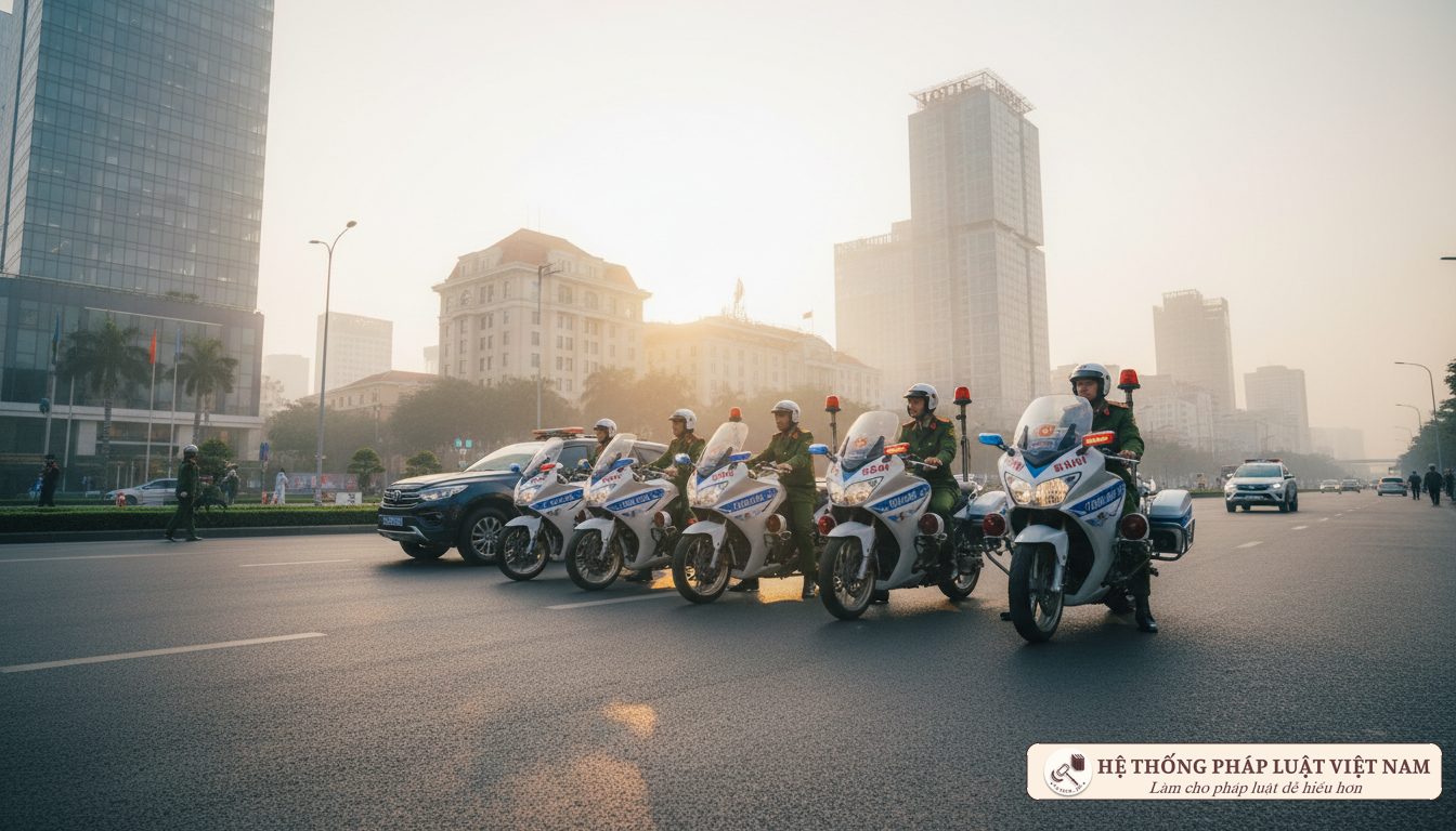 Cảnh sát giao thông tuần tra kiểm soát