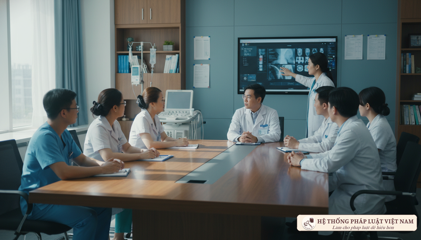 Nhóm bác sĩ đang hội chẩn chuyên môn