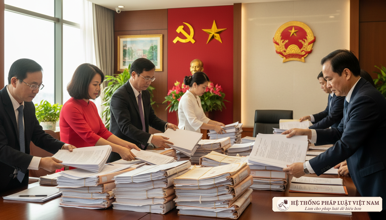 Bàn giao hồ sơ tài liệu cấp huyện