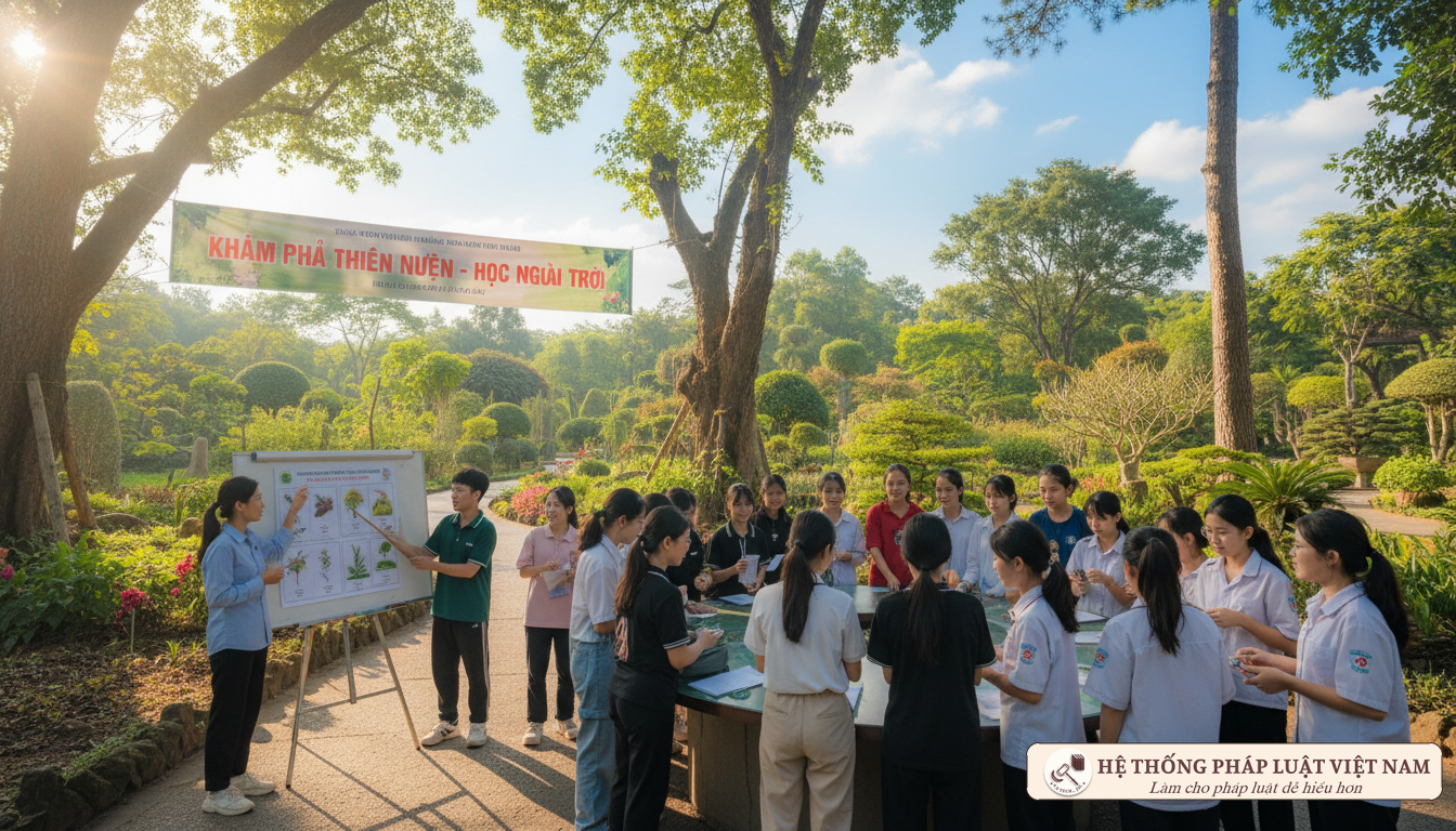 Học sinh tham gia hoạt động trải nghiệm ngoài trời