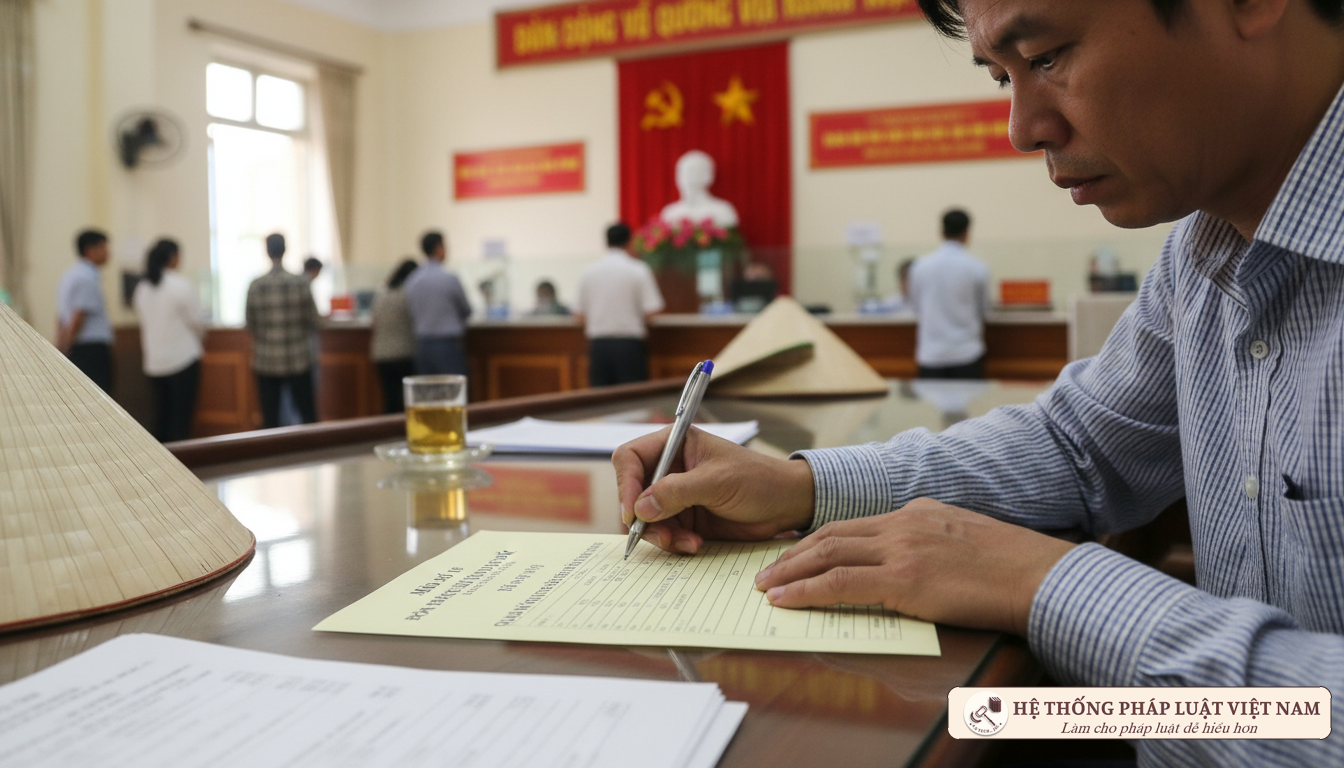 Người dân kê khai hồ sơ đất đai