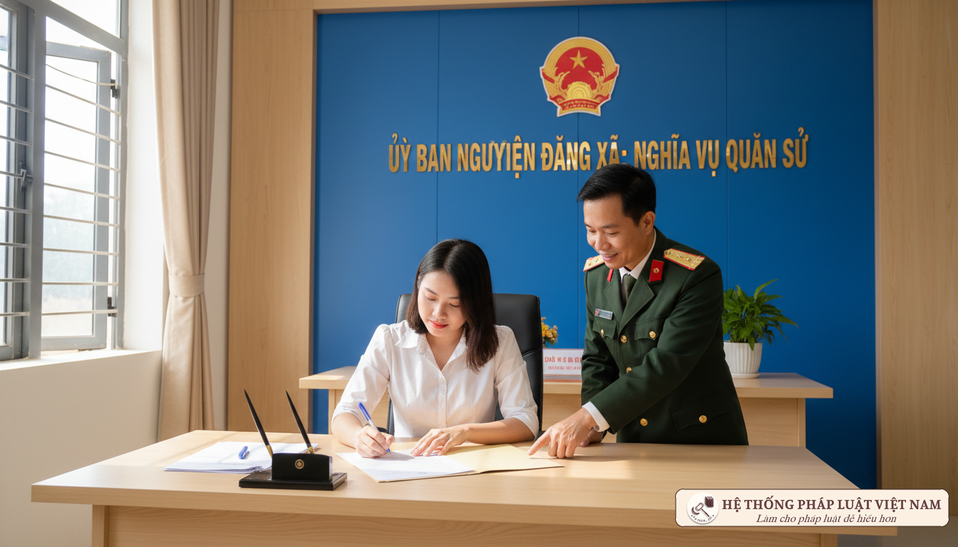 Công dân nữ viết đơn tình nguyện nhập ngũ