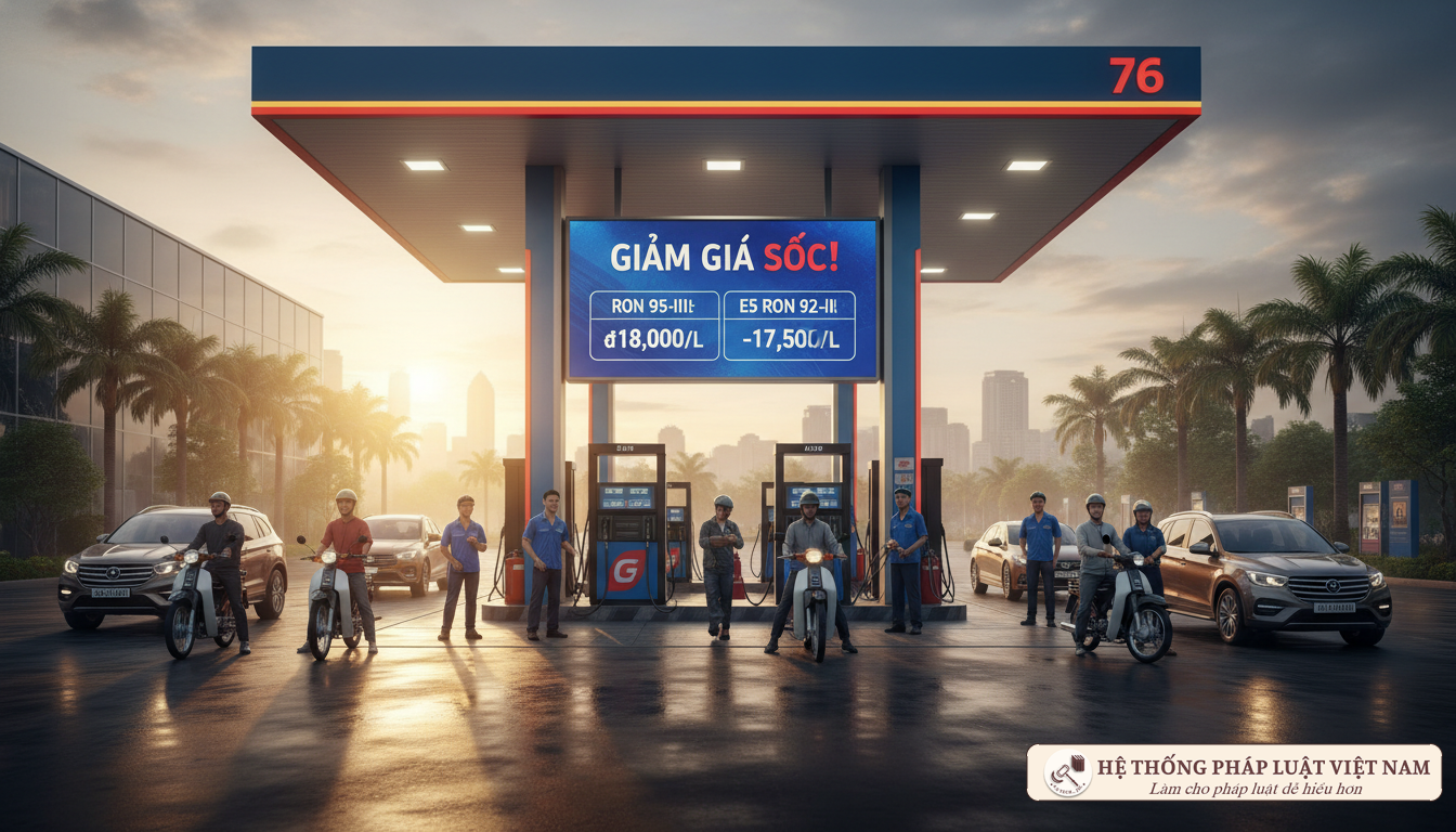 Giá xăng giảm &#039;sốc&#039; hơn 5.600 đồng/lít từ 24h ngày 26/3/2026: Cú hích mạnh cho nền kinh tế
