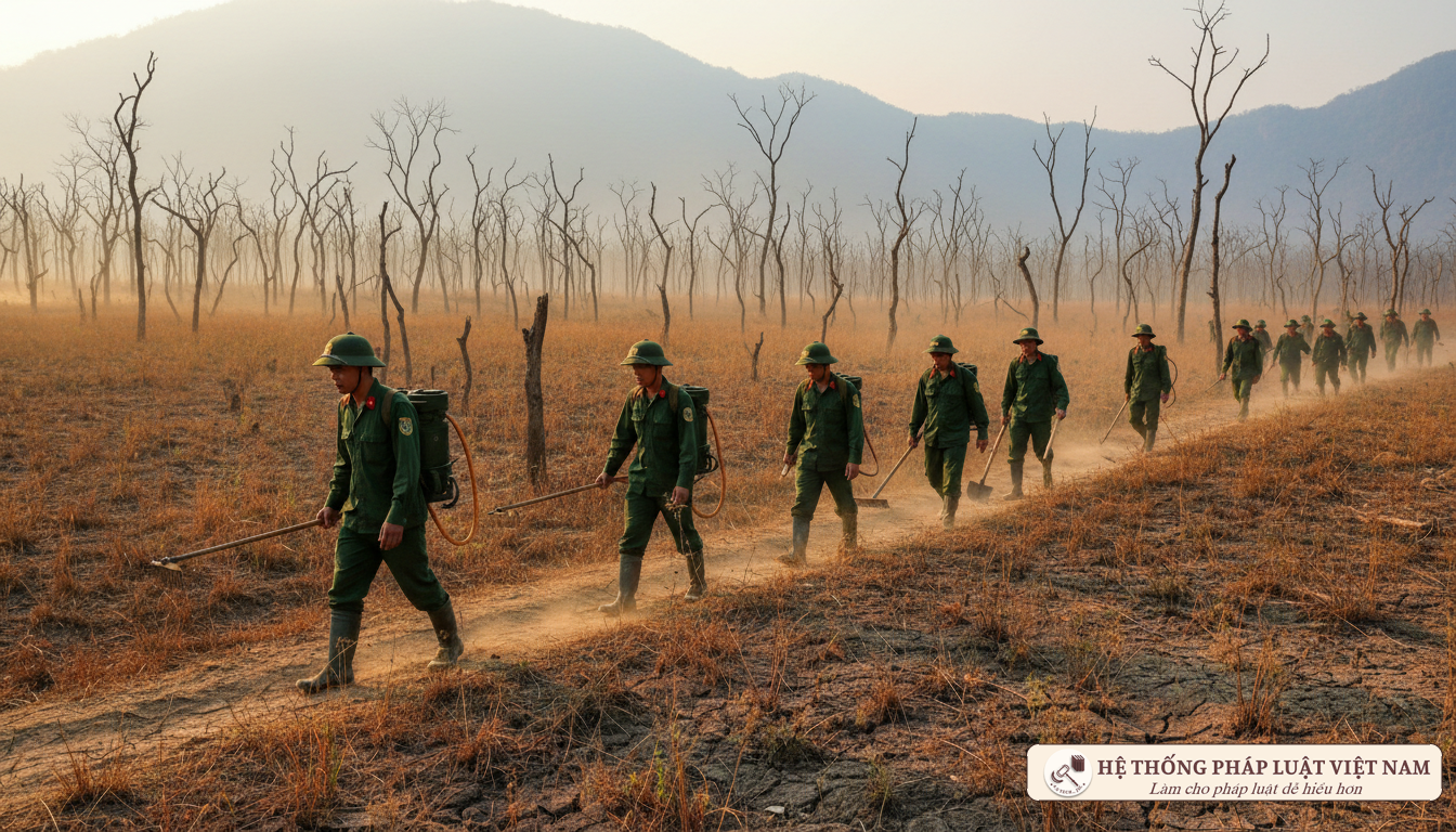 Kiểm lâm tuần tra phòng cháy rừng