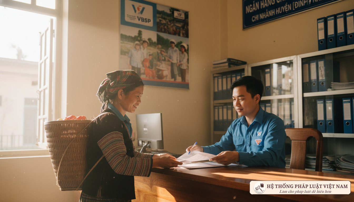 Giao dịch vay vốn tại Ngân hàng Chính sách xã hội