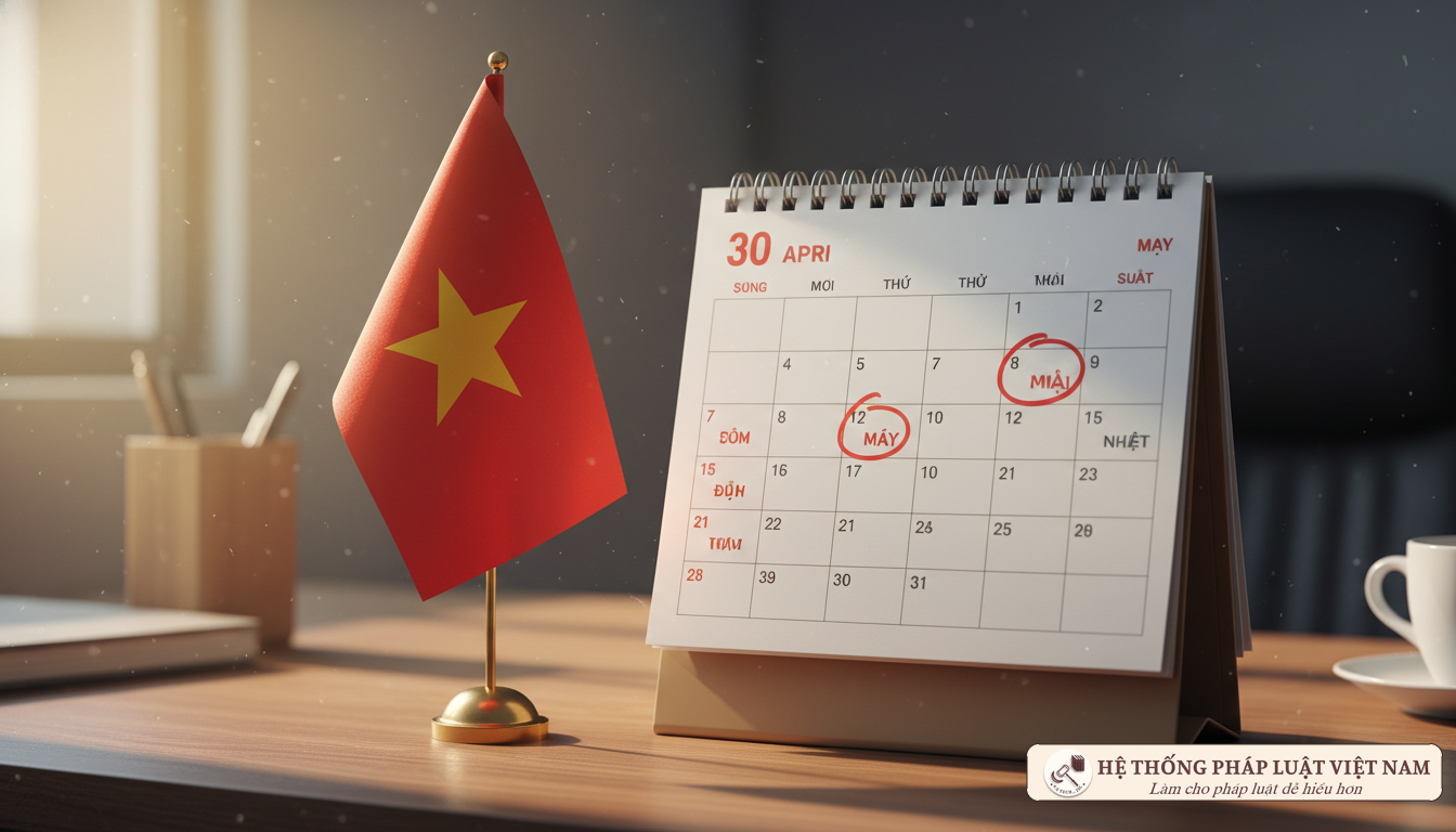 Lịch nghỉ lễ trên bàn làm việc