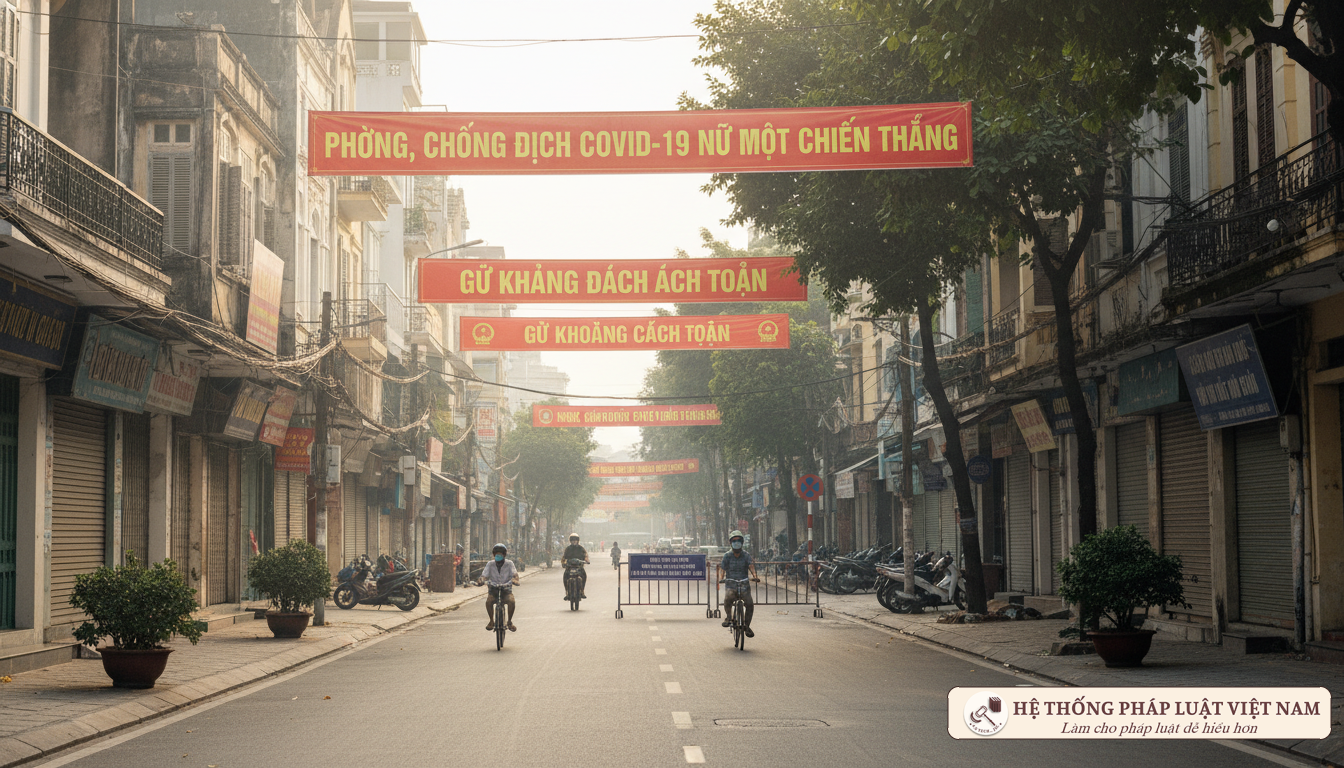 Đường phố Việt Nam vắng vẻ trong thời gian giãn cách xã hội 2021