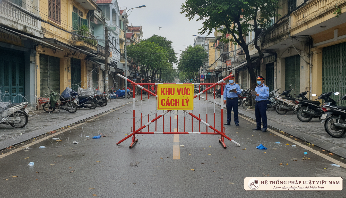 Chốt kiểm soát khu vực cách ly y tế tại Hà Nội 2021