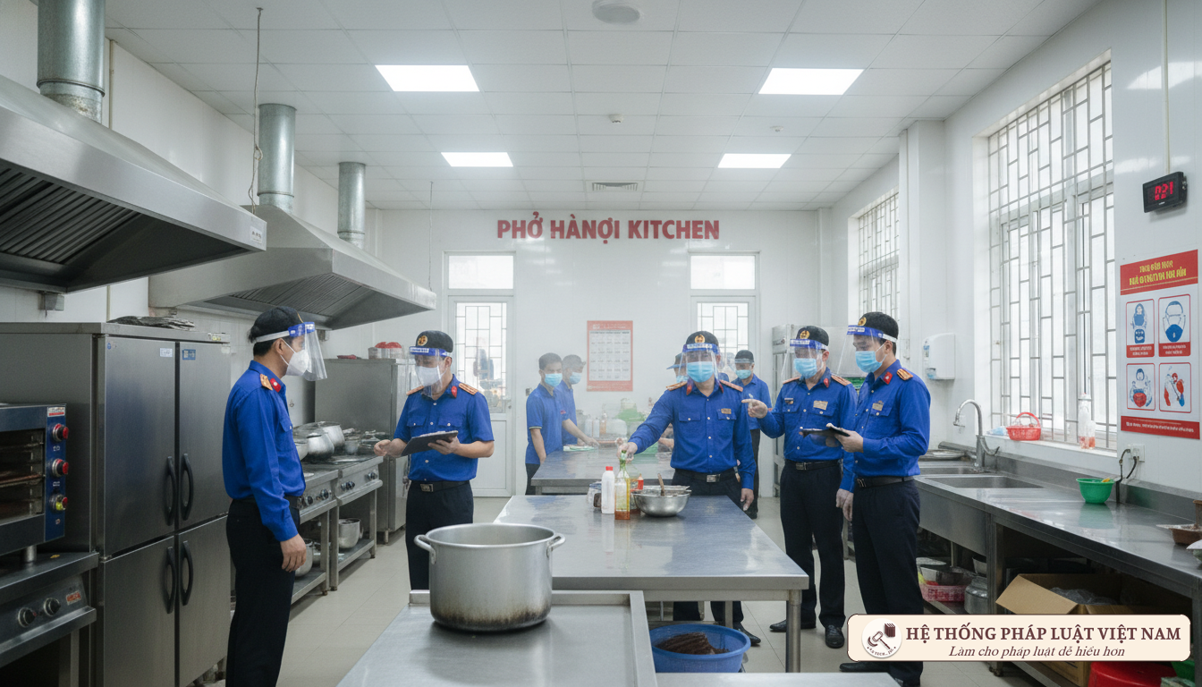 Lực lượng chức năng kiểm tra phòng dịch tại Hà Nội
