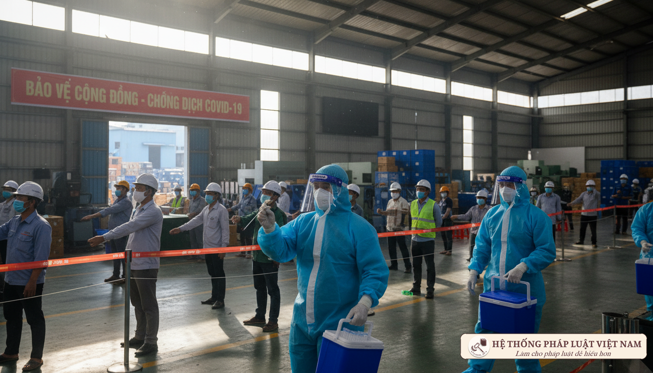 Nhân viên y tế lấy mẫu xét nghiệm COVID-19 tại Bắc Giang