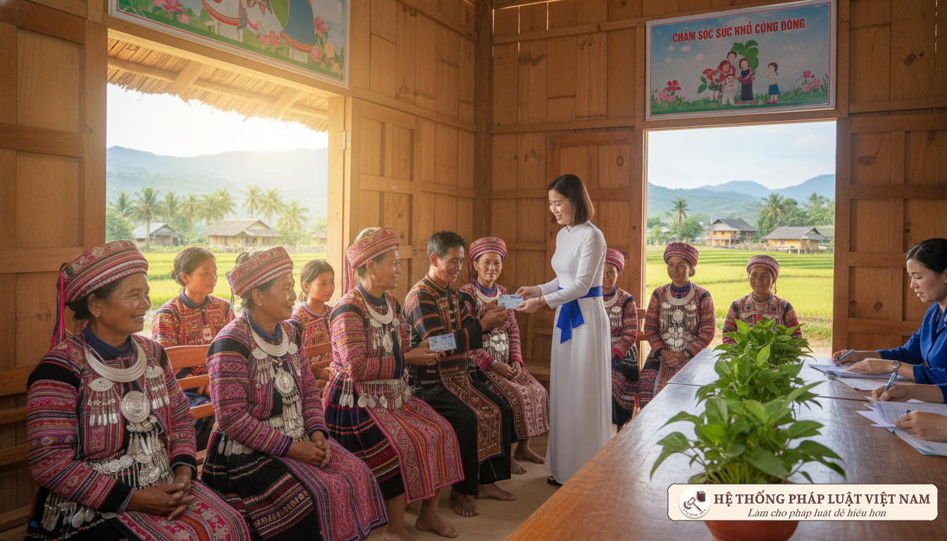 Người dân tộc thiểu số nhận thẻ bảo hiểm y tế