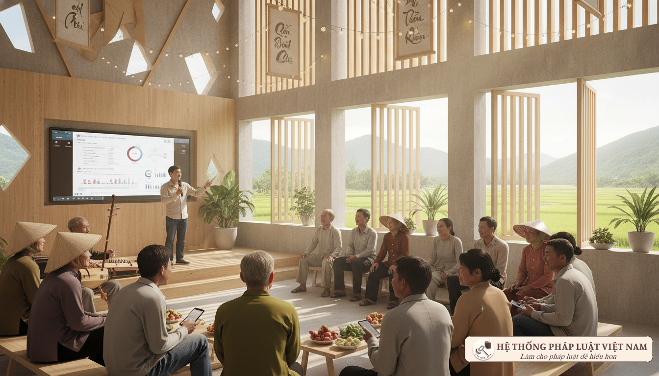 Người dân tham gia sinh hoạt cộng đồng tại nông thôn