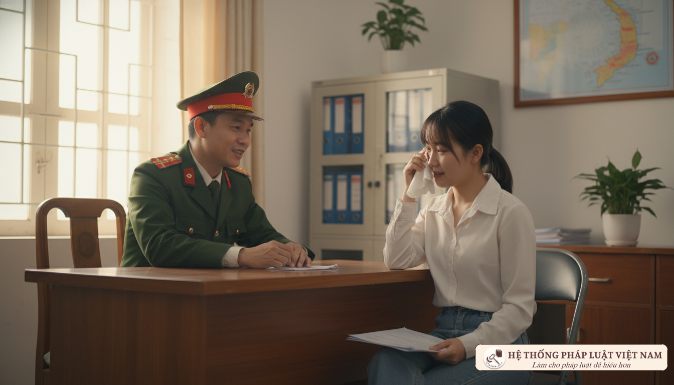 Cảnh sát hỗ trợ nạn nhân bạo lực gia đình
