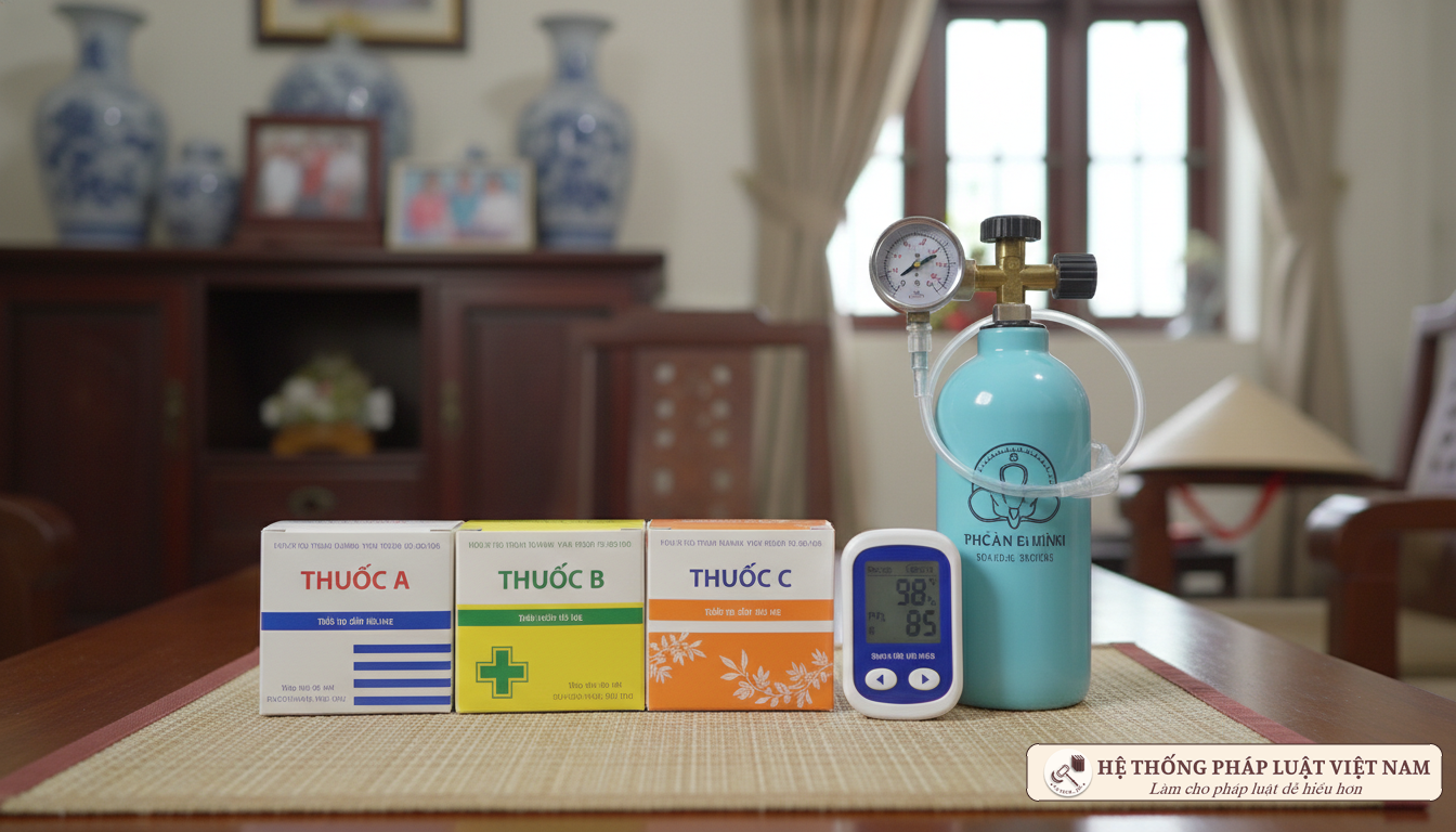 Túi thuốc điều trị Covid-19 gói A B C và máy đo SpO2