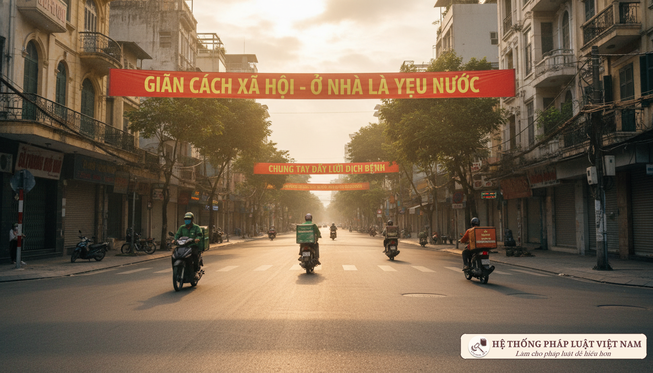 Đường phố vắng lặng trong đại dịch Covid-19 2021