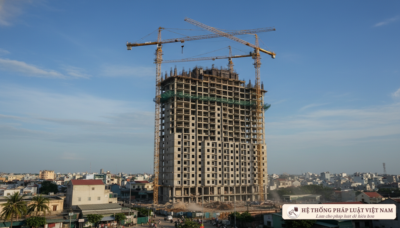 Dự án chung cư cao tầng đang xây dựng năm 2011
