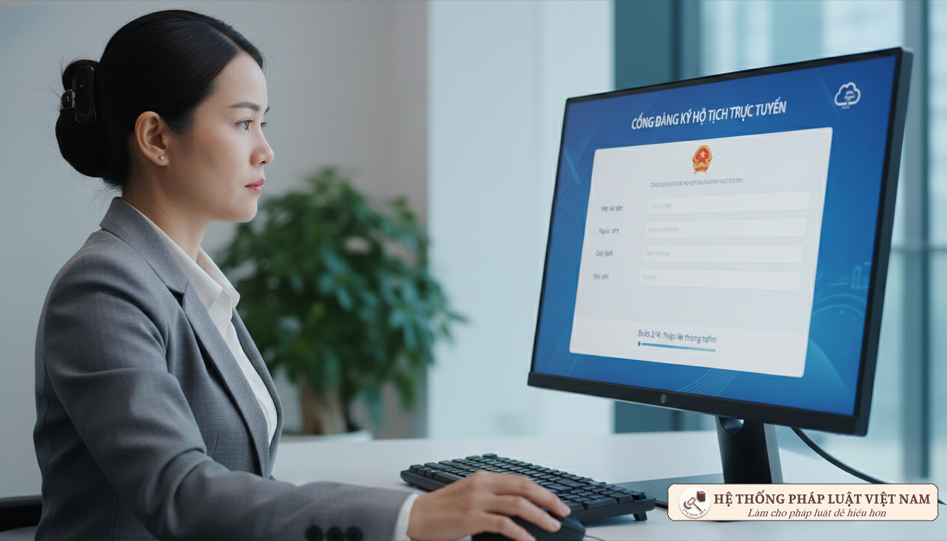 Chuyển đổi số trong quản lý hộ tịch Cán bộ làm việc trên hệ thống hộ tịch điện tử