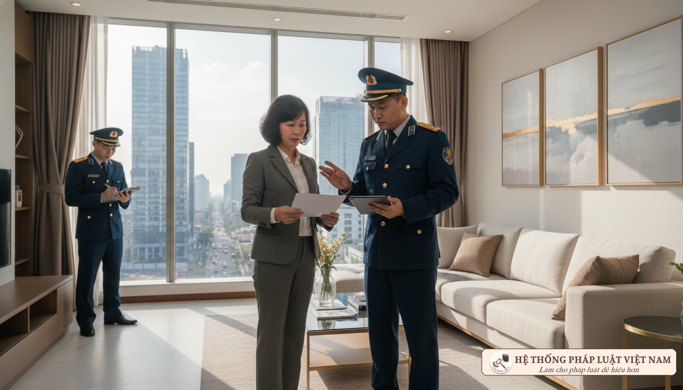 Thừa hành viên kiểm tra hiện trạng tài sản