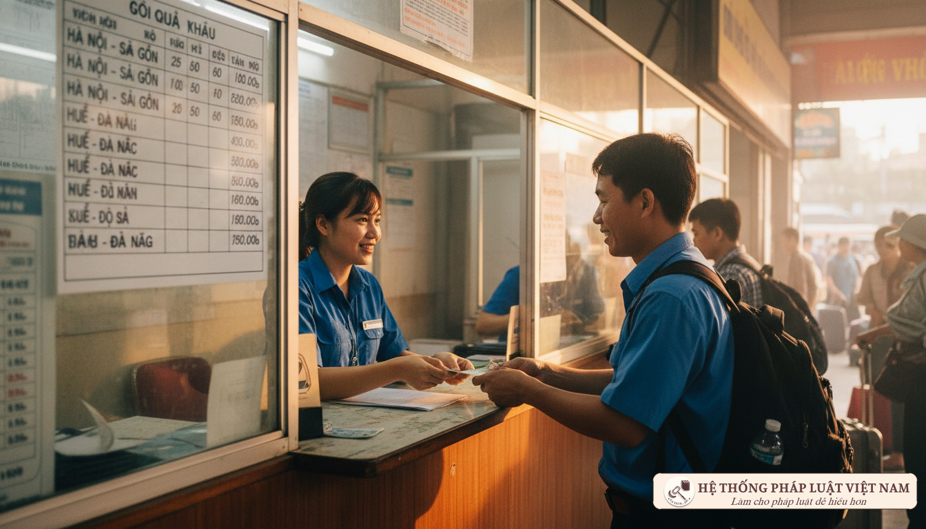 Quầy bán vé xe khách tại bến xe