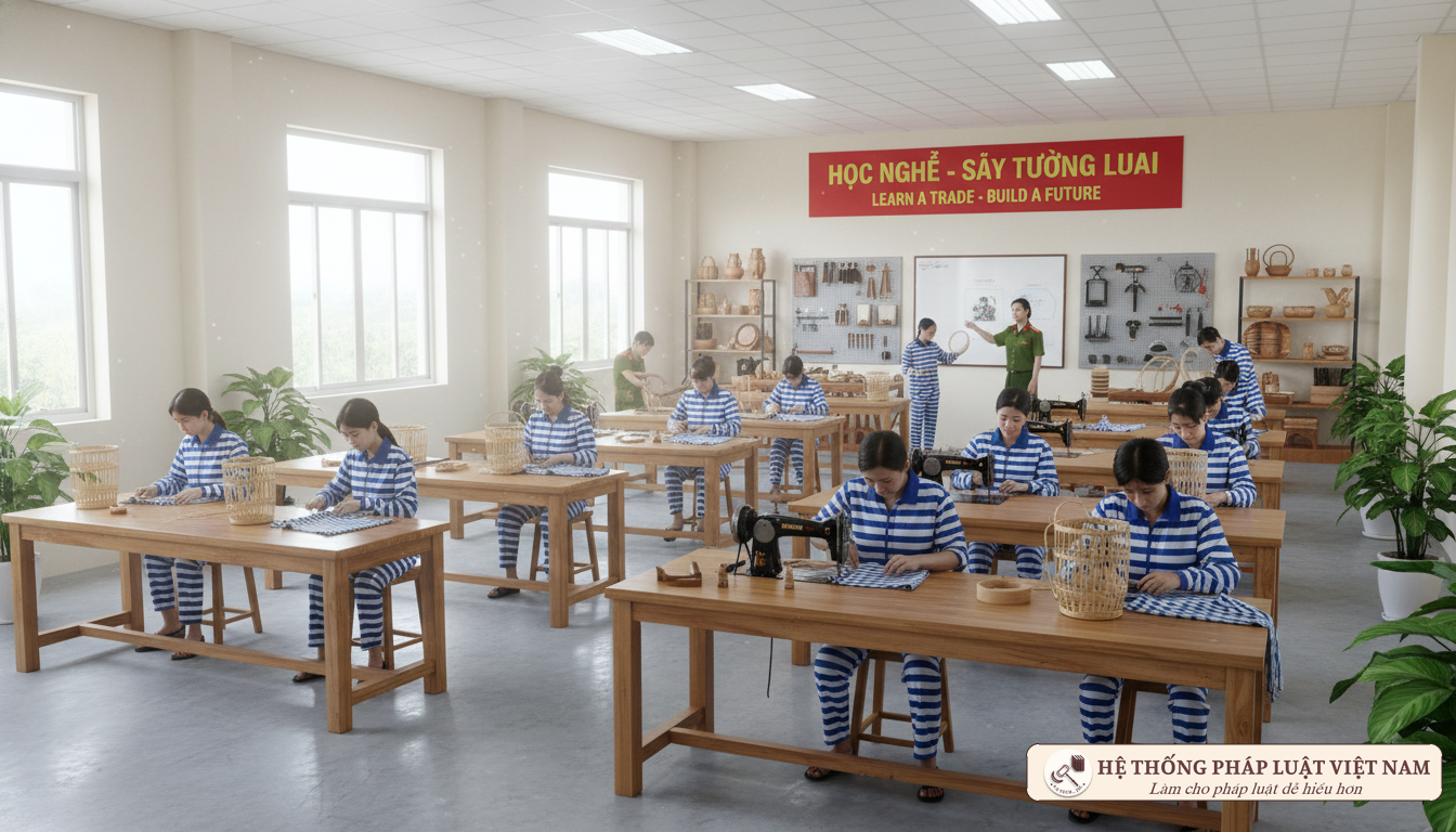 Cơ sở giam giữ thực hiện chính sách pháp luật
