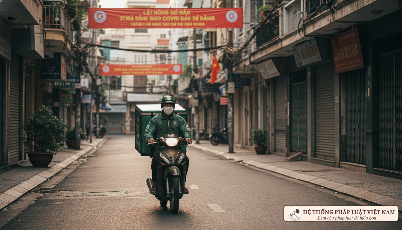 Shipper giao hàng tại TP.HCM trong mùa dịch