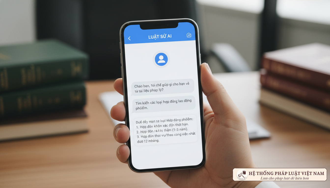 Giao diện tra cứu thông minh của AI Luật