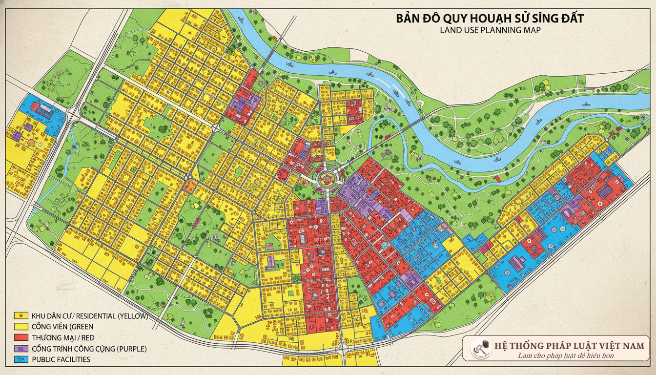 Chi tiết các phân khu chức năng trên bản đồ quy hoạch sử dụng đất