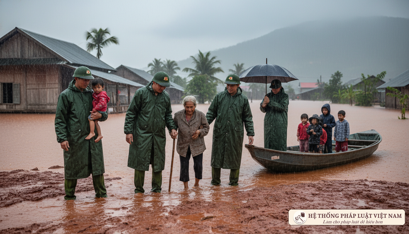 Chính quyền địa phương hỗ trợ người dân sơ tán