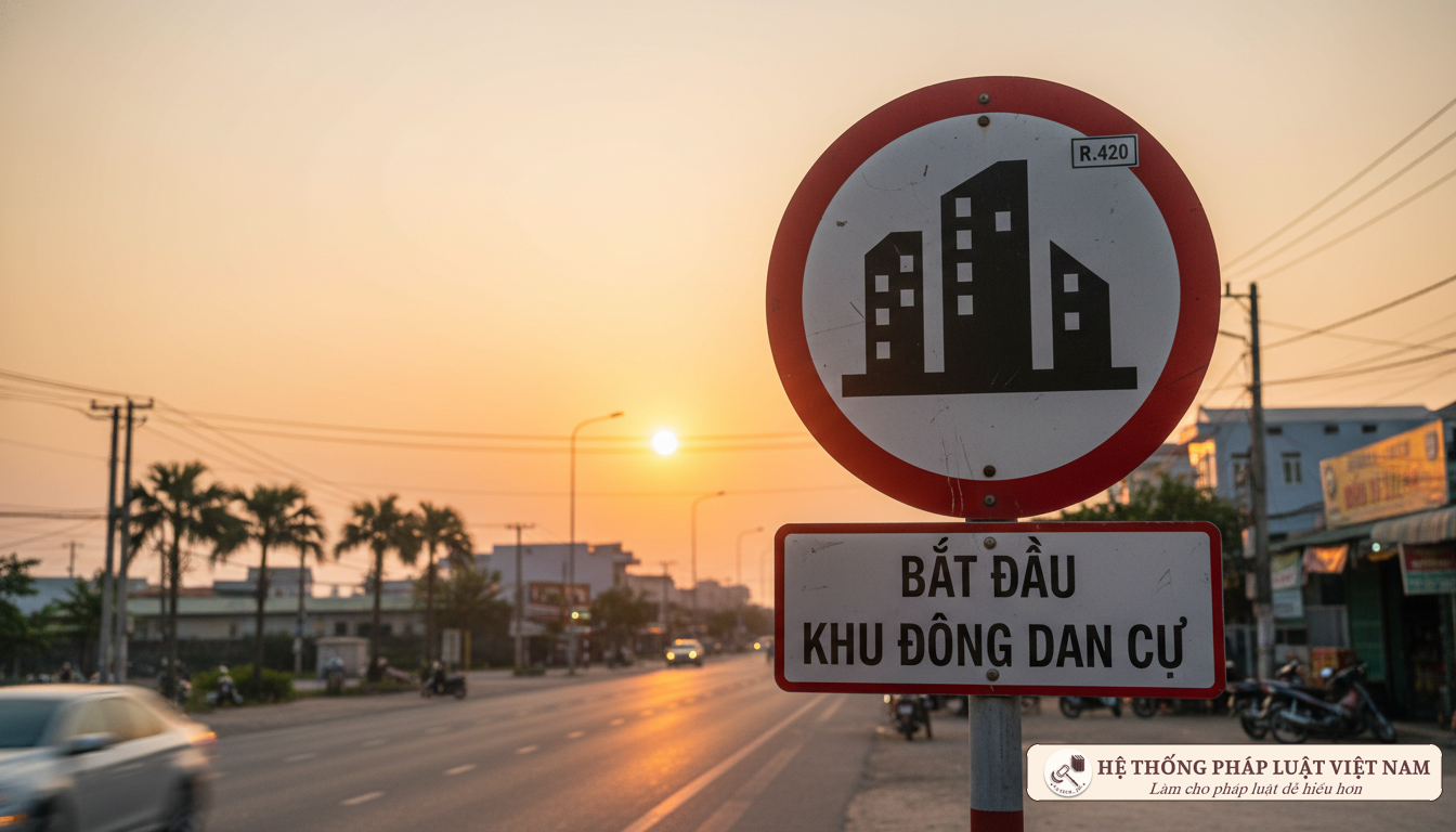 Biển báo khu đông dân cư R.420