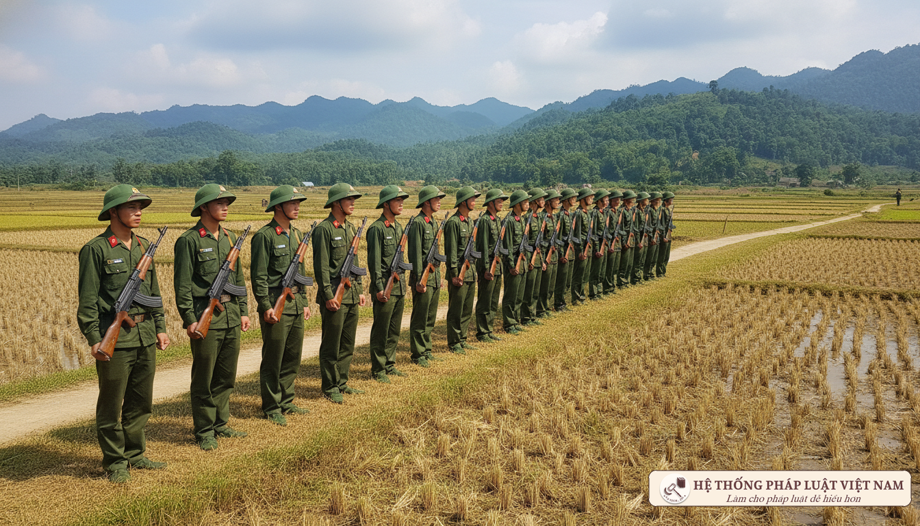 Lực lượng dân quân tự vệ Việt Nam huấn luyện