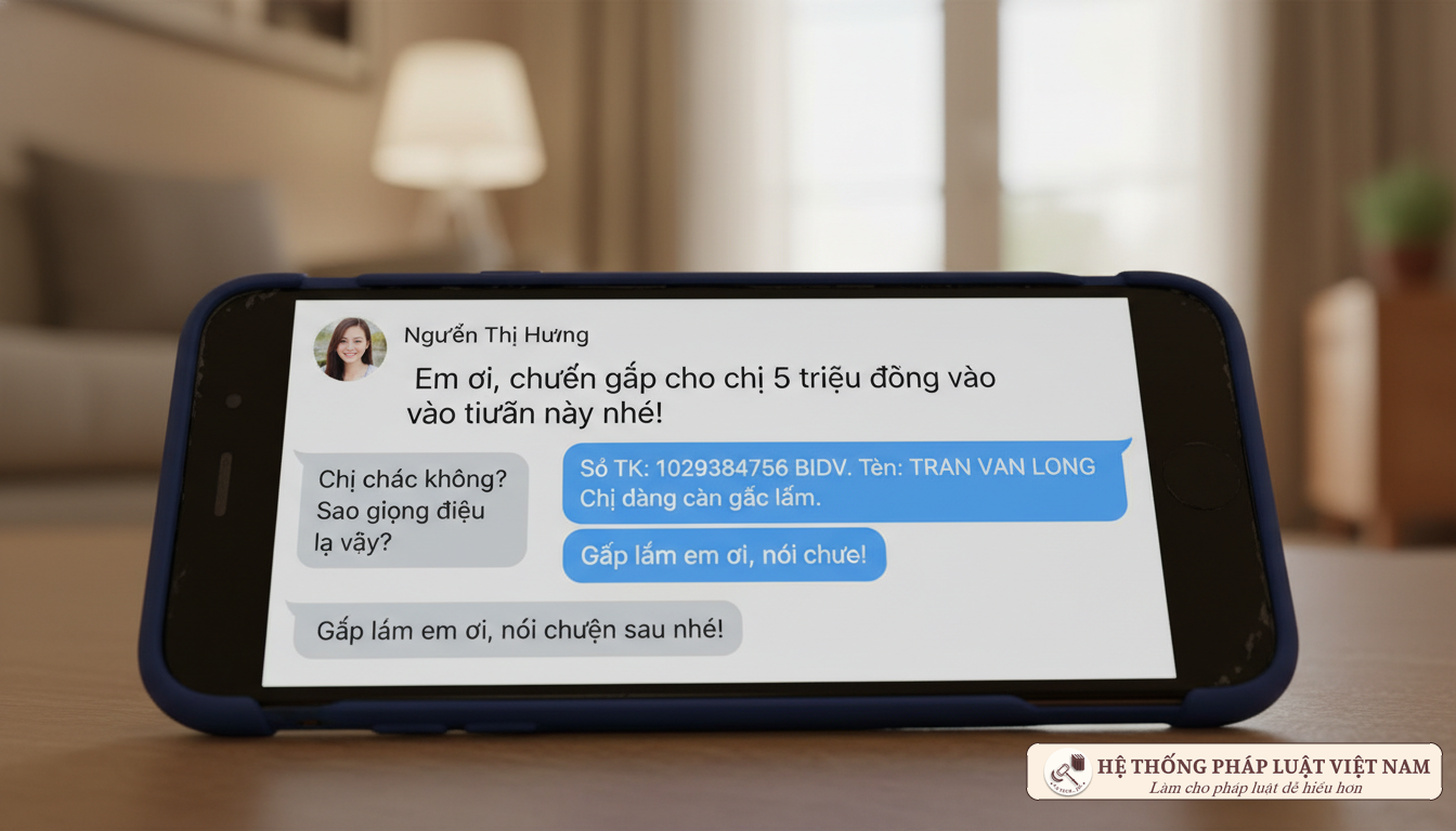 Tin nhắn lừa đảo chuyển tiền qua Messenger