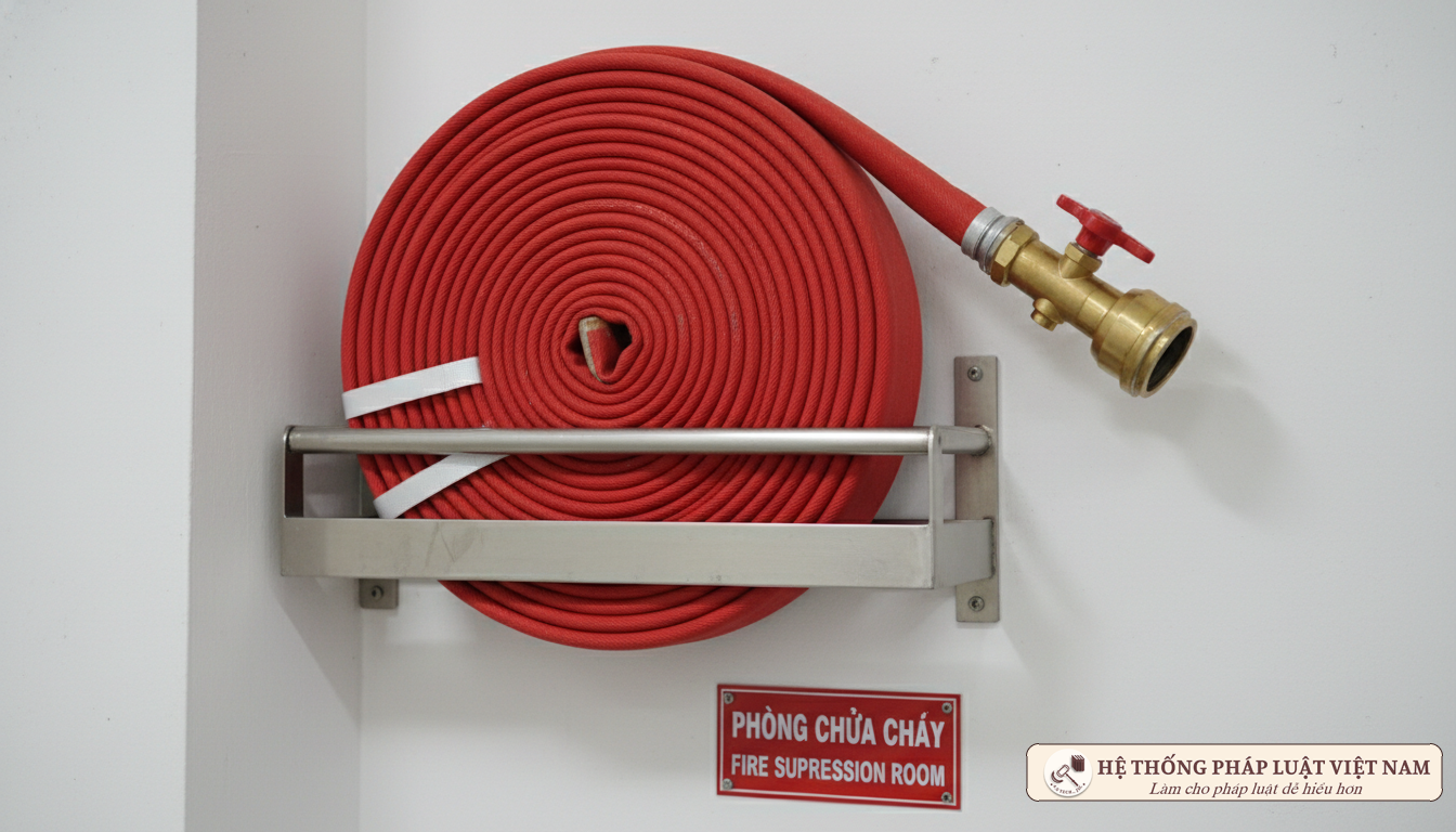 Vòi chữa cháy được bảo quản đúng cách
