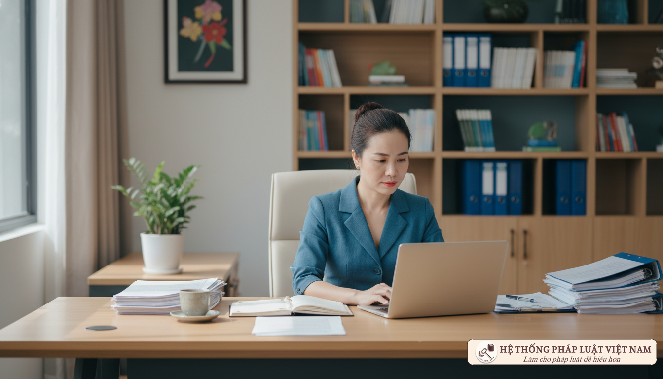 Cán bộ công chức chuẩn bị hồ sơ thi đua