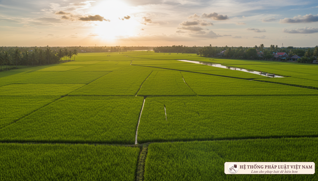 Cánh đồng lúa tại Đồng bằng sông Cửu Long