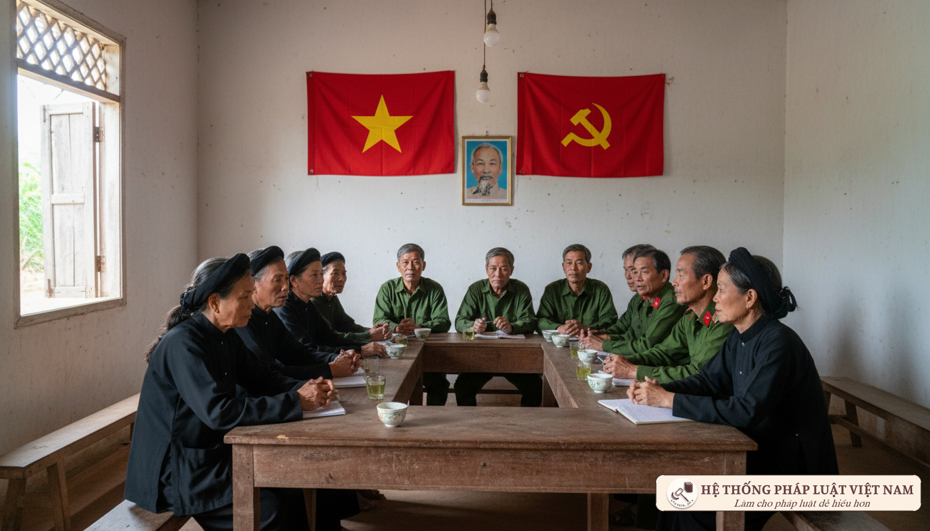 Cuộc họp chi bộ tại thôn bản Việt Nam