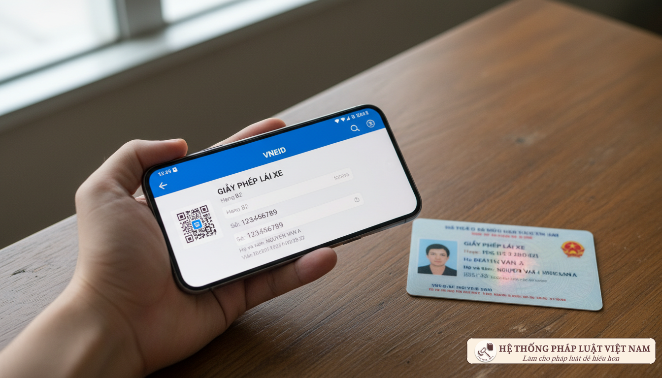 Giấy phép lái xe bản cứng và bản điện tử So sánh bằng lái cứng và VNeID