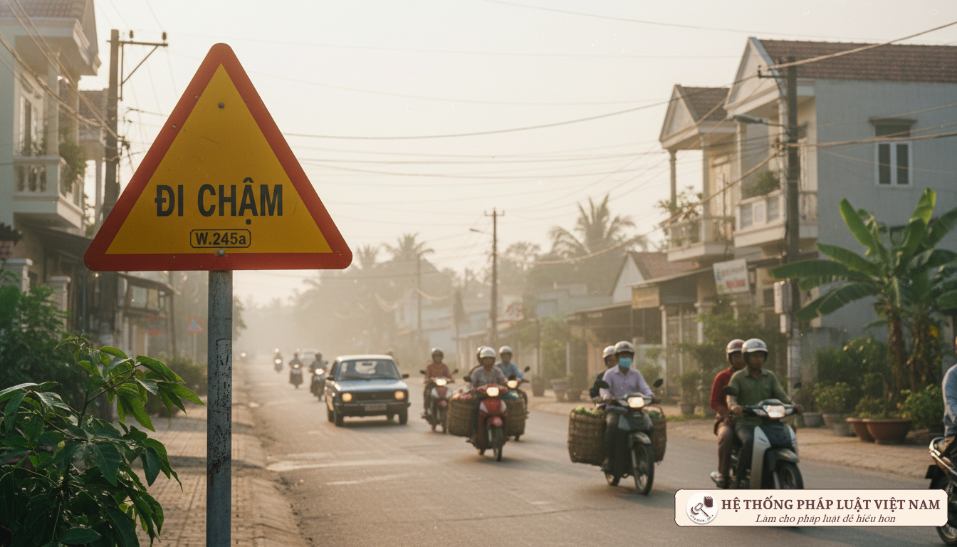 Biển báo &#039;Đi chậm&#039; W.245: Tốc độ bao nhiêu là an toàn để không bị phạt?
