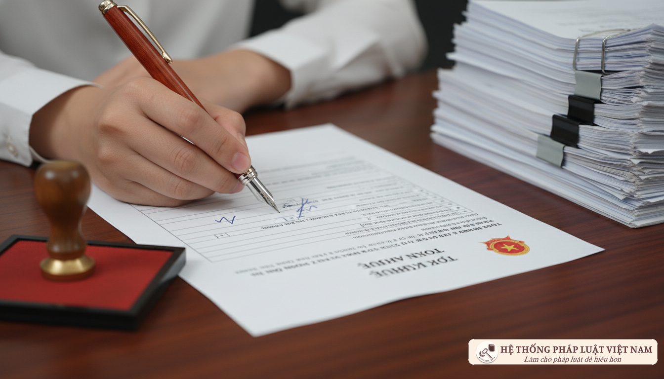 Ký kết và đóng dấu chứng từ thuế thu nhập cá nhân