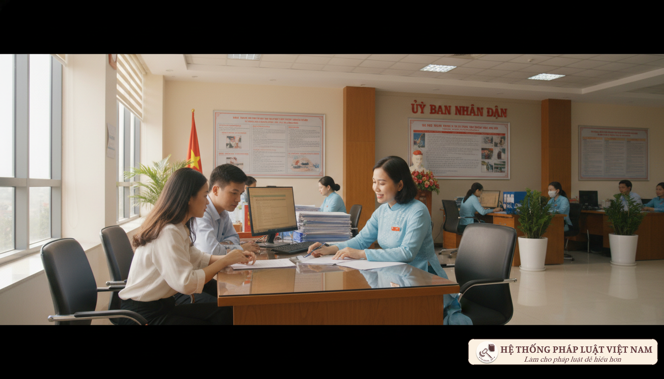 Cán bộ tư pháp hướng dẫn thủ tục hành chính
