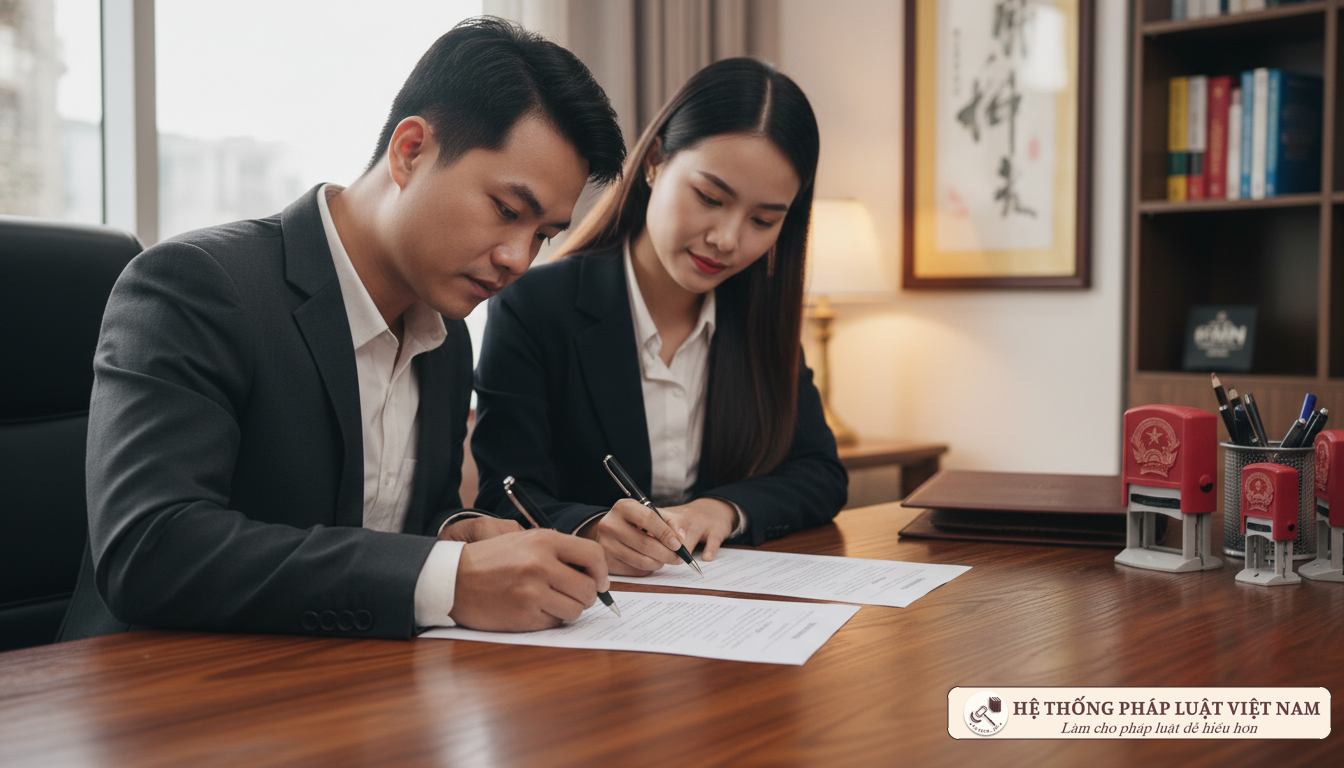 Ký văn bản thỏa thuận nhập tài sản riêng vào tài sản chung