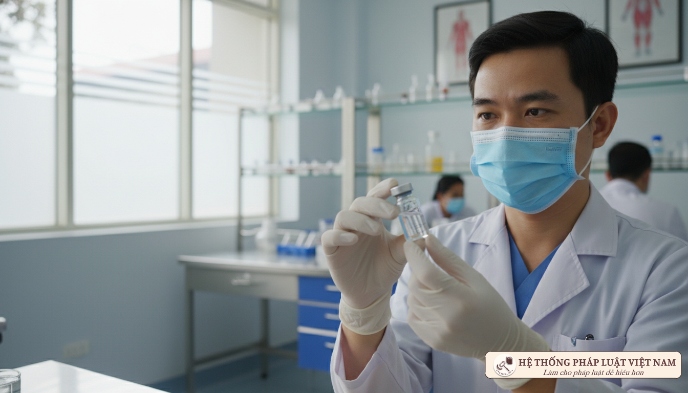Nhân viên y tế chuẩn bị vắc xin phòng Covid-19