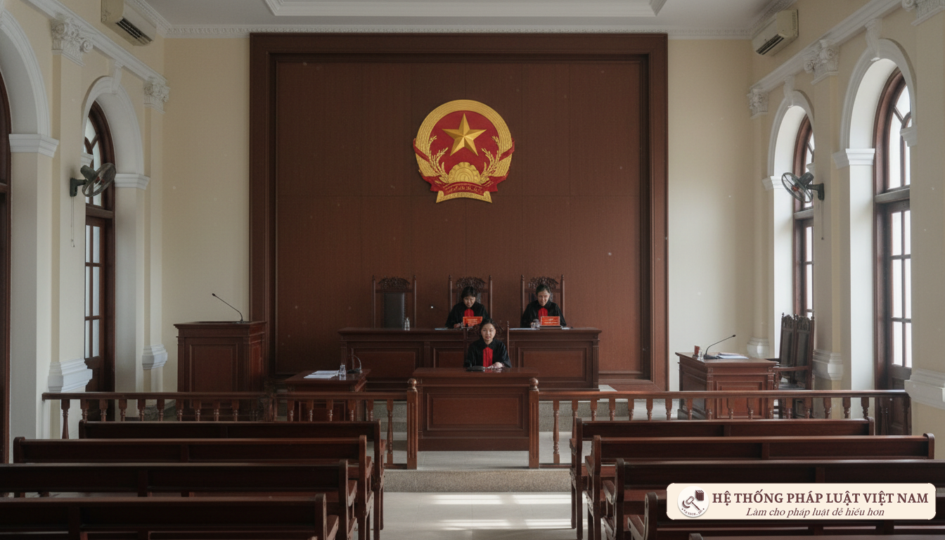 Quang cảnh phiên tòa hình sự tại Việt Nam