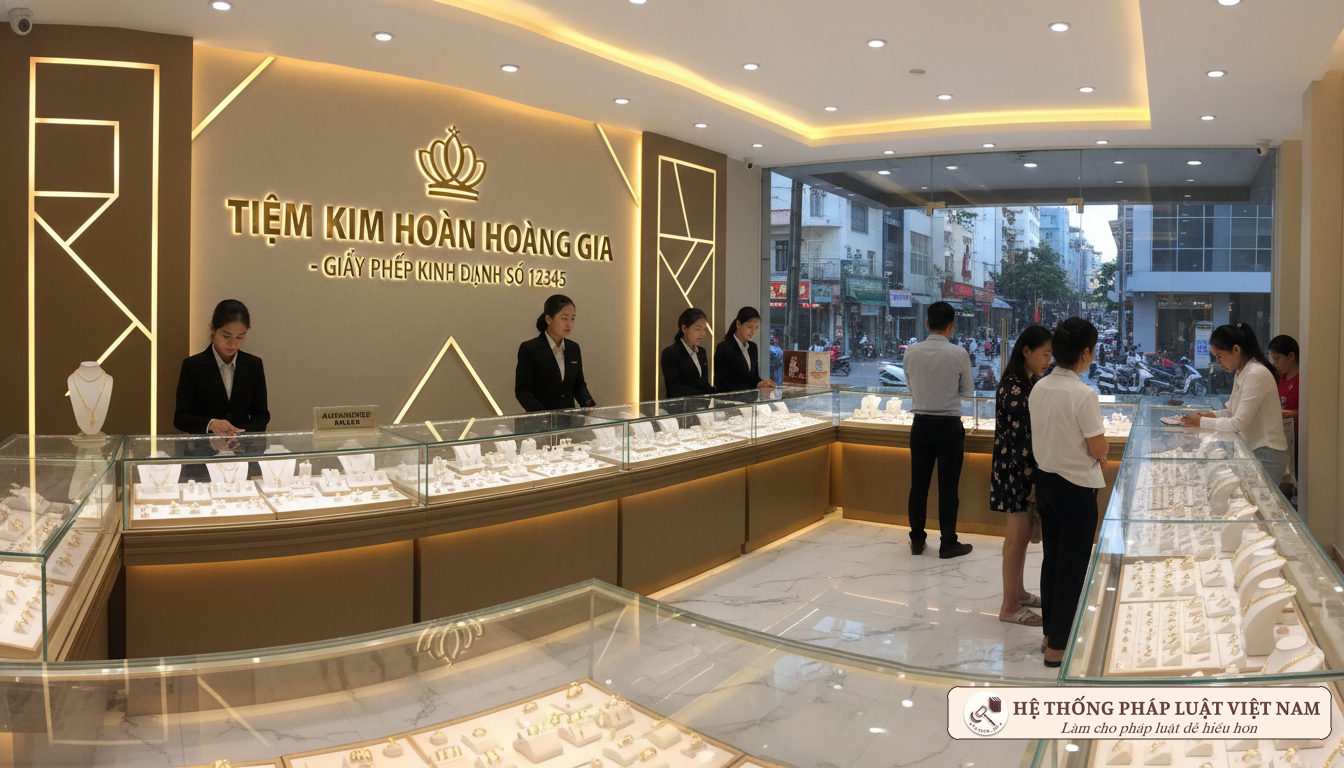 Cửa hàng kinh doanh vàng được cấp phép