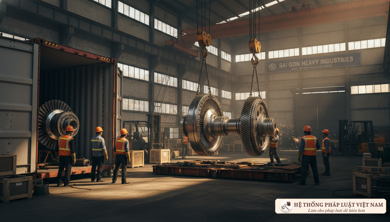 Linh kiện máy móc công nghiệp tháo rời tại cảng