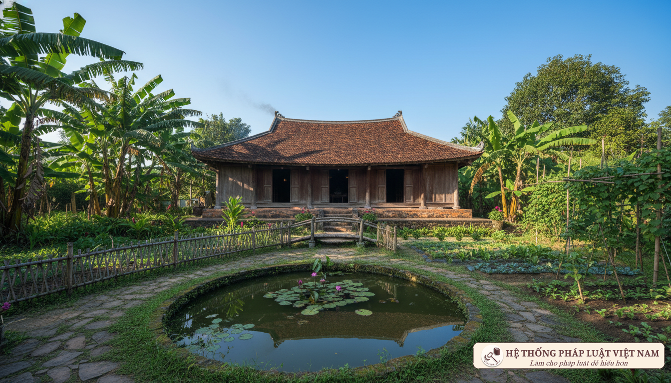 Thửa đất có vườn ao gắn liền nhà ở